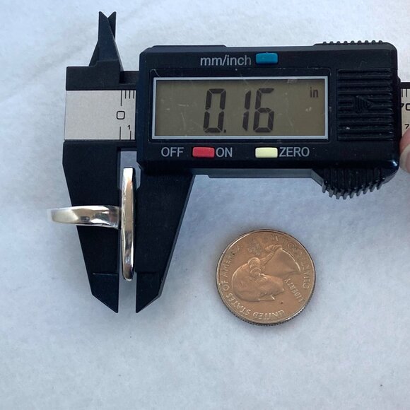 Sterling Silver 925 Southwest Style Elongated Turquoise Chip Inlay Ring Sz 5.5 - Picture 13 of 16